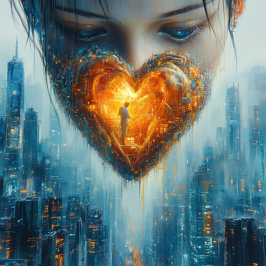 "City of the Heart" - Cyberpunk-inspired portrait