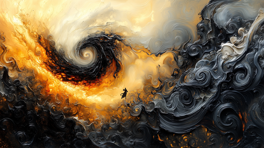 “The Whirlpool of Fate” – A Dance Between Light and Darkness