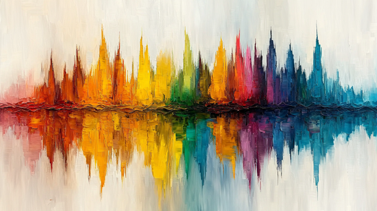 „Farben der Stadt“ – Abstrakte Skyline in Regenbogenfarben
