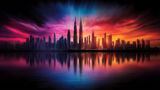 „Feuerhimmel über der Skyline“ – Stadtansicht unter dramatischem Abendhimmel