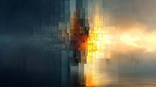 “Rays of light in the shadows” – Abstract composition of light and darkness