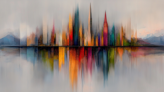 “Horizons of Colors” – Abstract skyline in warm tones