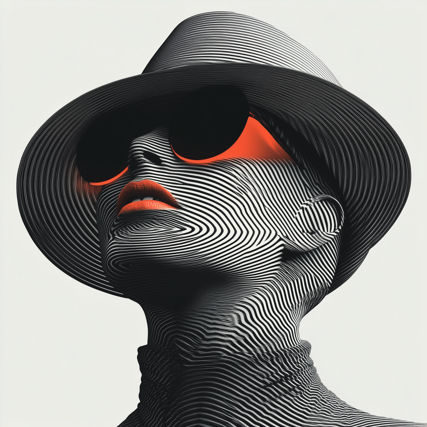 „Linien der Moderne“ – Futuristisches Porträt in monochromer Präzision