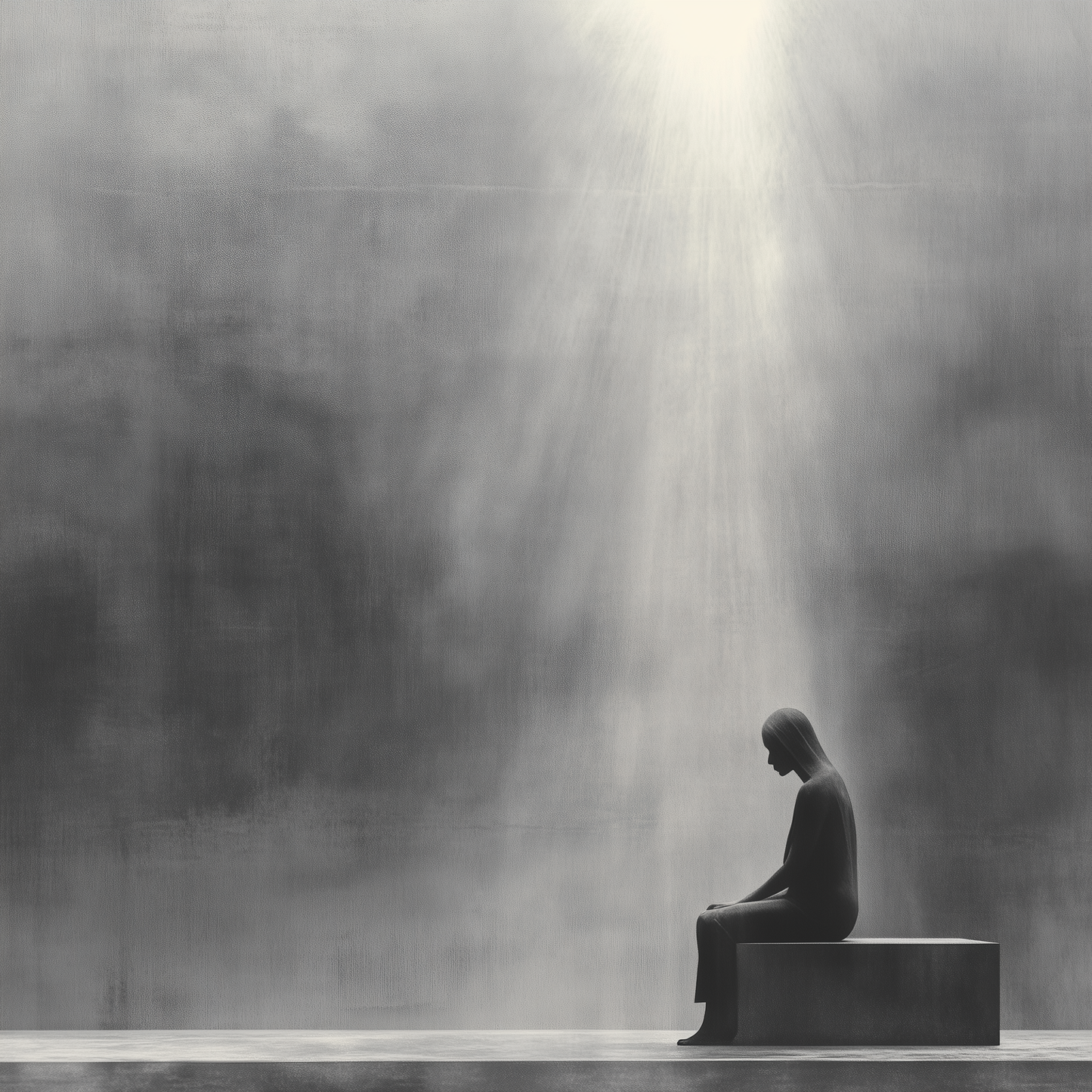 „Im Licht der Stille“ – Eine minimalistische Komposition aus Einsamkeit und Erleuchtung