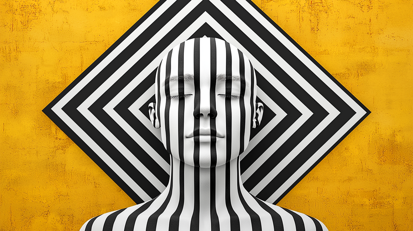 „In den Linien der Stille“ – Eine op-artische Meditation zwischen Kontrast und Ruhe