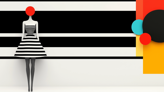 „Geometrie der Mode“ – Grafisches Kunstwerk mit Linien und Farben