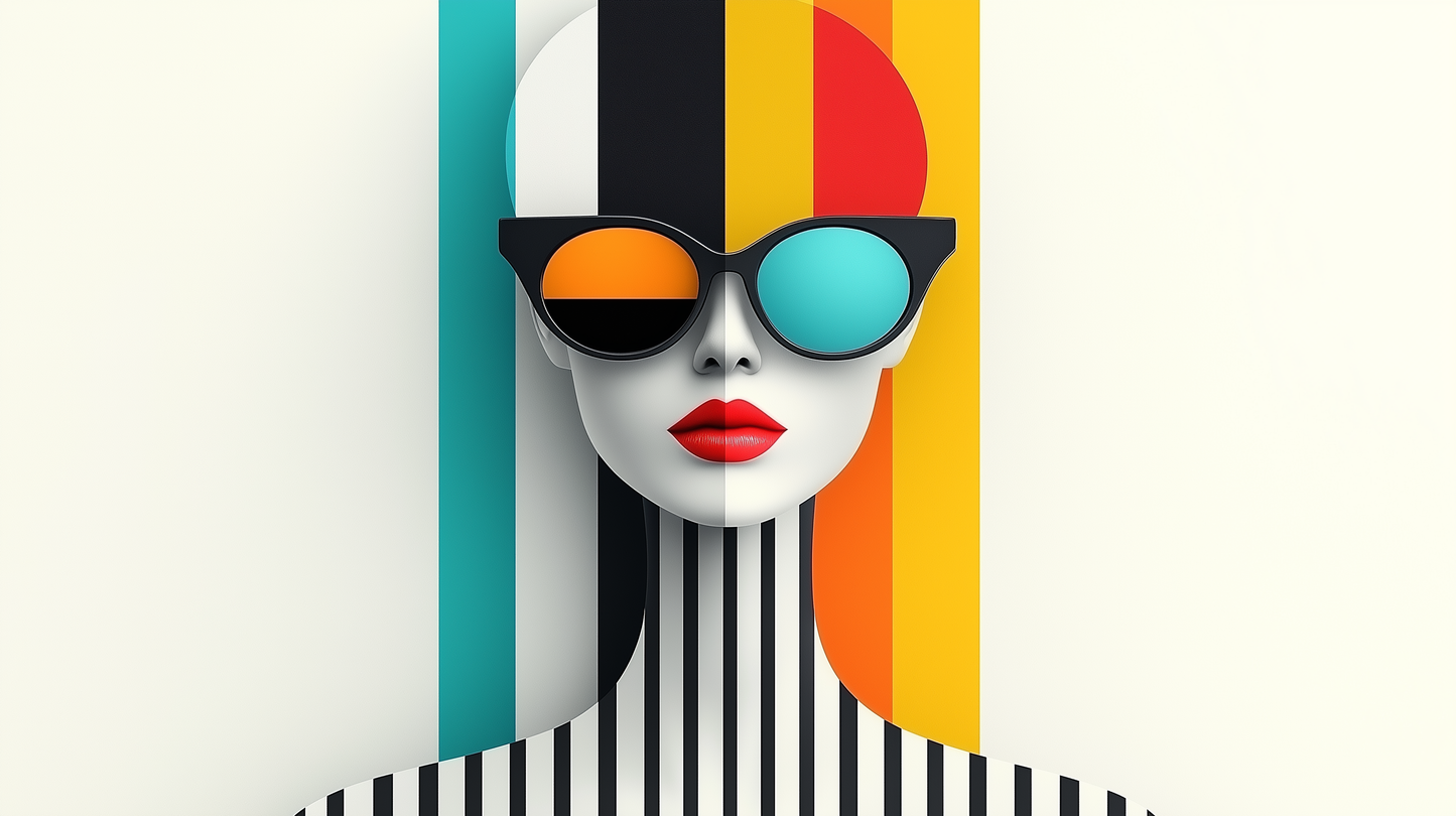 „Farbige Perspektiven“ – Pop-Art inspiriertes Porträt mit grafischen Elementen